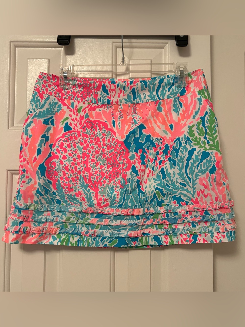 Lilly Pulitzer Marigold Ruffle Skort Skirt Original Let's Cha Cha Print Size 6